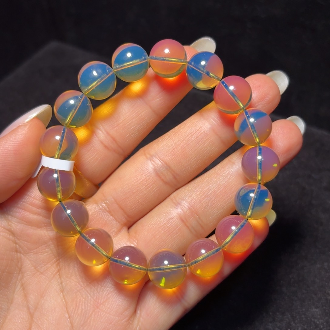 琥珀珠宝奇石未镶嵌蓝珀手串