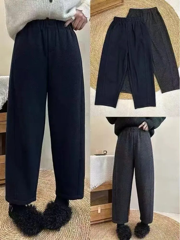 【锦衣服饰】ALZ 7061（691）8570 韩系百搭松紧腰九分萝卜裤