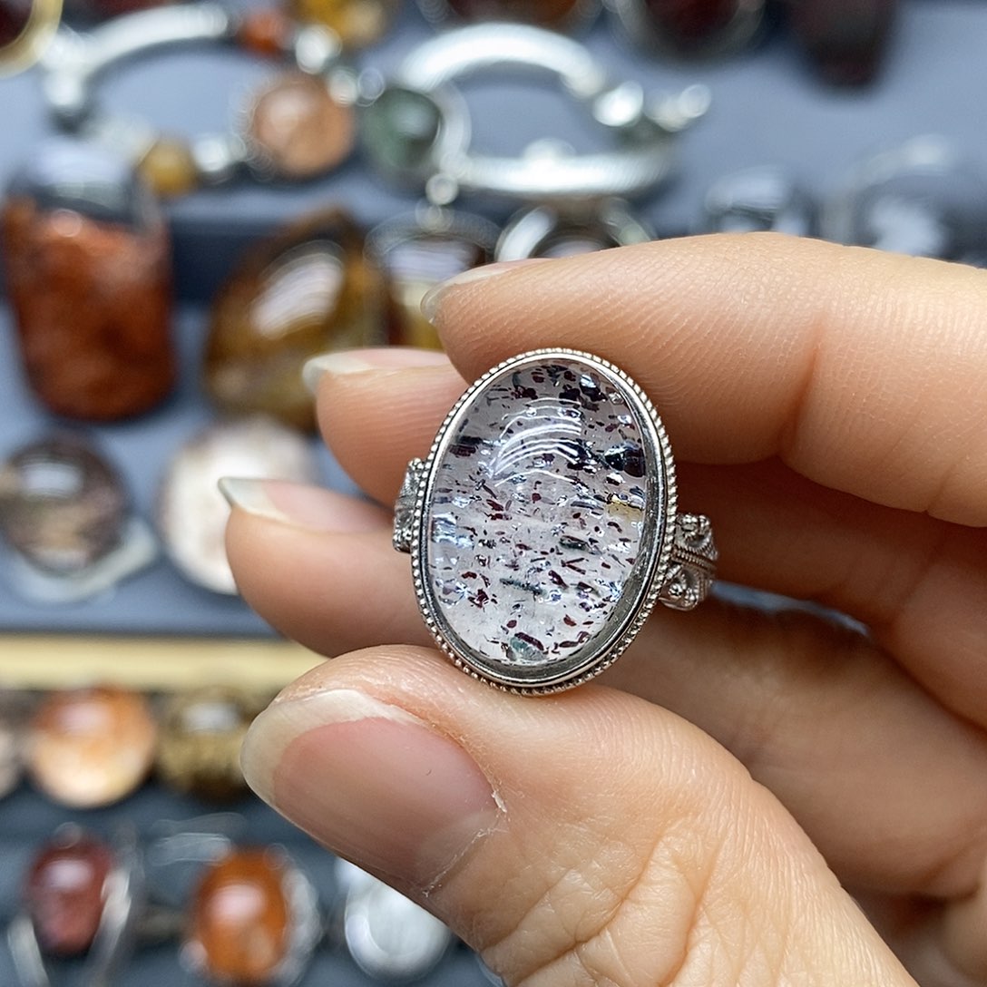 水晶戒指银S925镶嵌L***?水晶