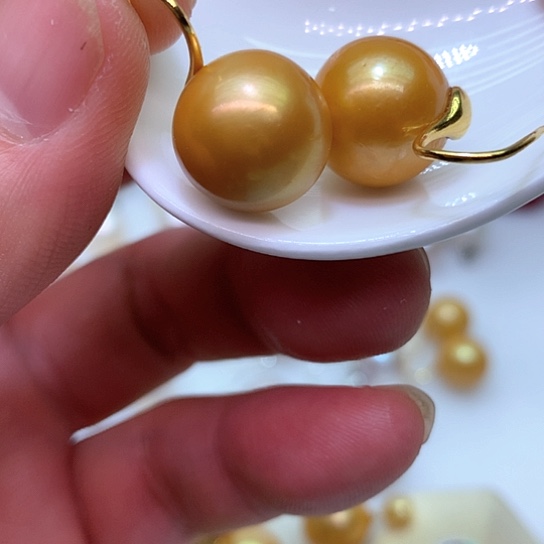 淡水珍珠耳饰银S925镶嵌