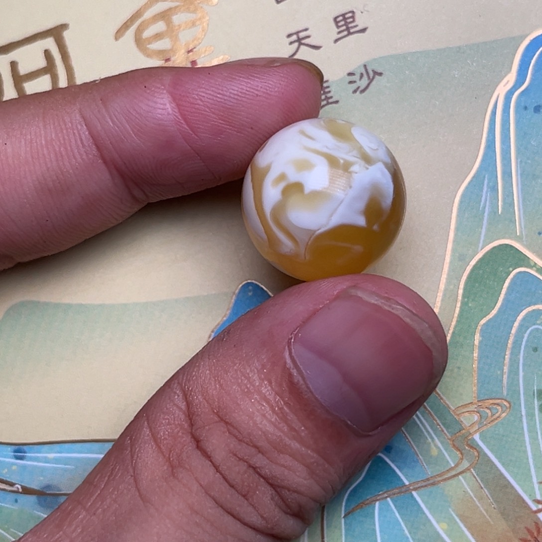 裸石琥珀未镶嵌蜜蜡妖白聚宝盆18加