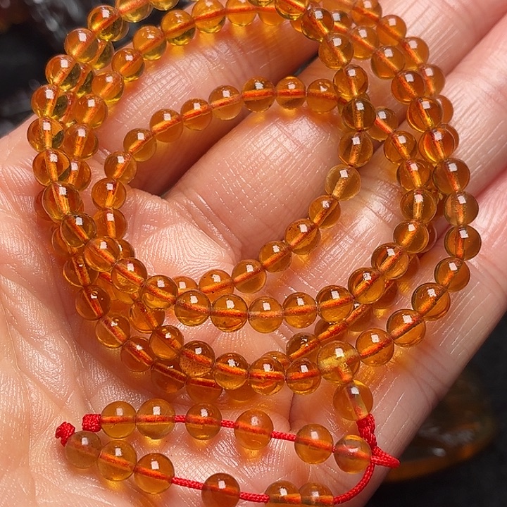 琥珀未镶嵌颈饰血茶净水4+133