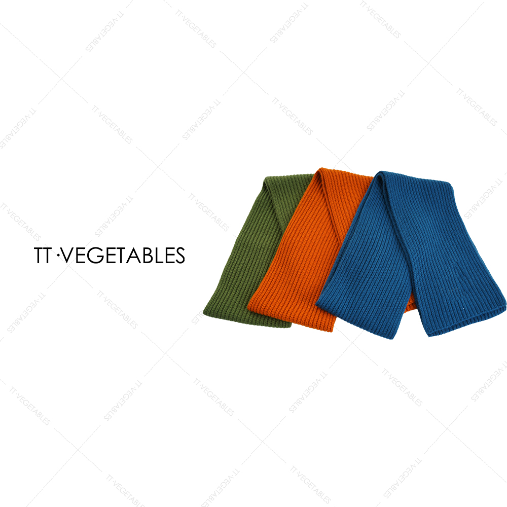 TT・VEGETABLES女极简风纯色条纹保暖围巾冬季双面吸汗ins风522070