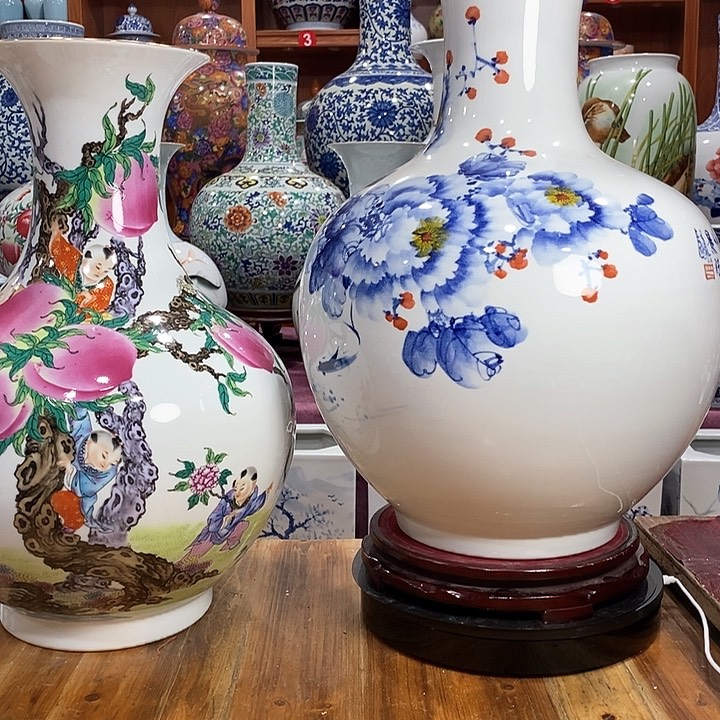 景德镇陶瓷花瓶摆件達*