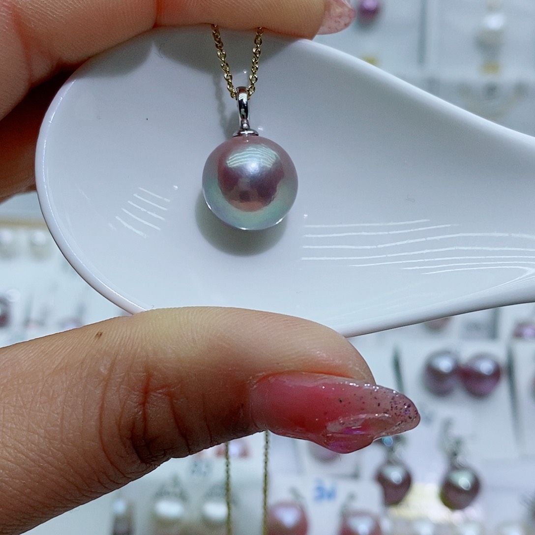 淡水珍珠吊坠(赠链)银S925镶嵌