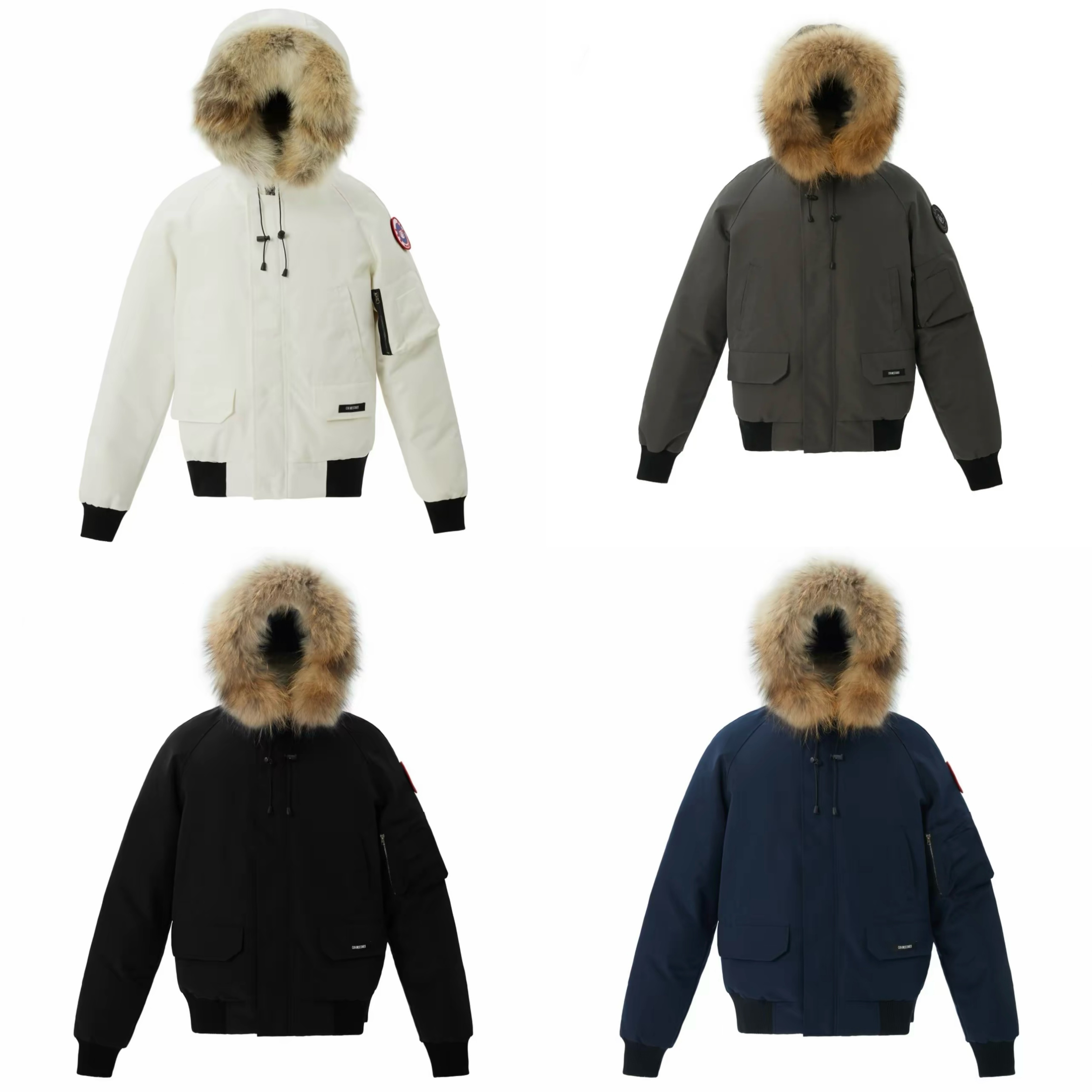 欧美大毛领S奢品90鹅绒服男女同款时尚潮流经典海外版鹅绒服