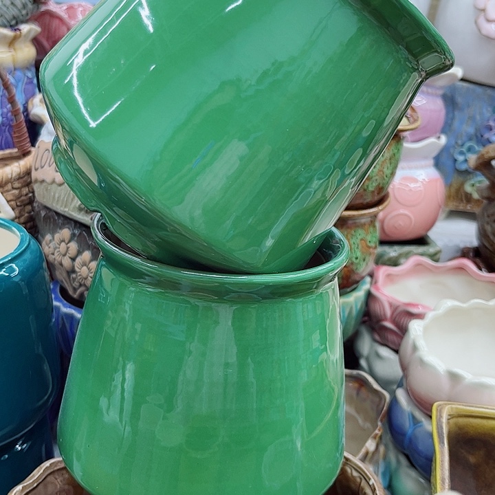 多肉绿植陶瓷花盆9.9包邮，有孔