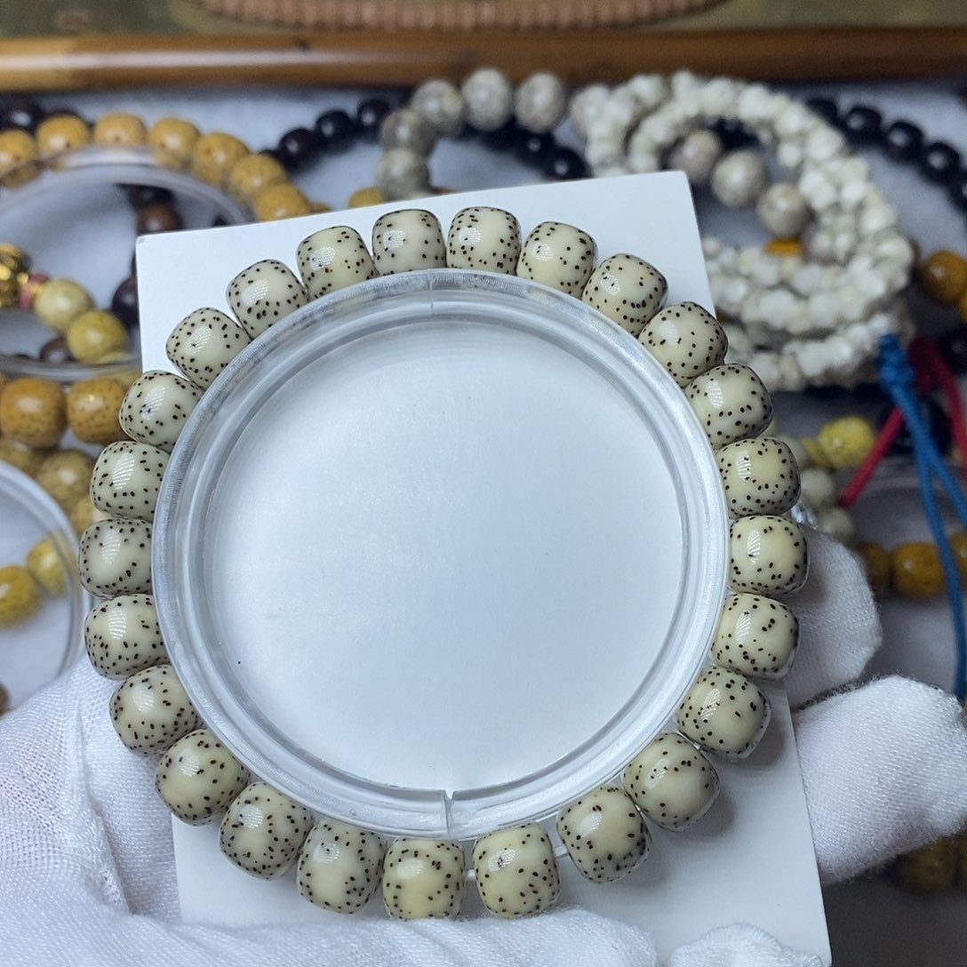 星月菩提手串98瓷白月朗星稀