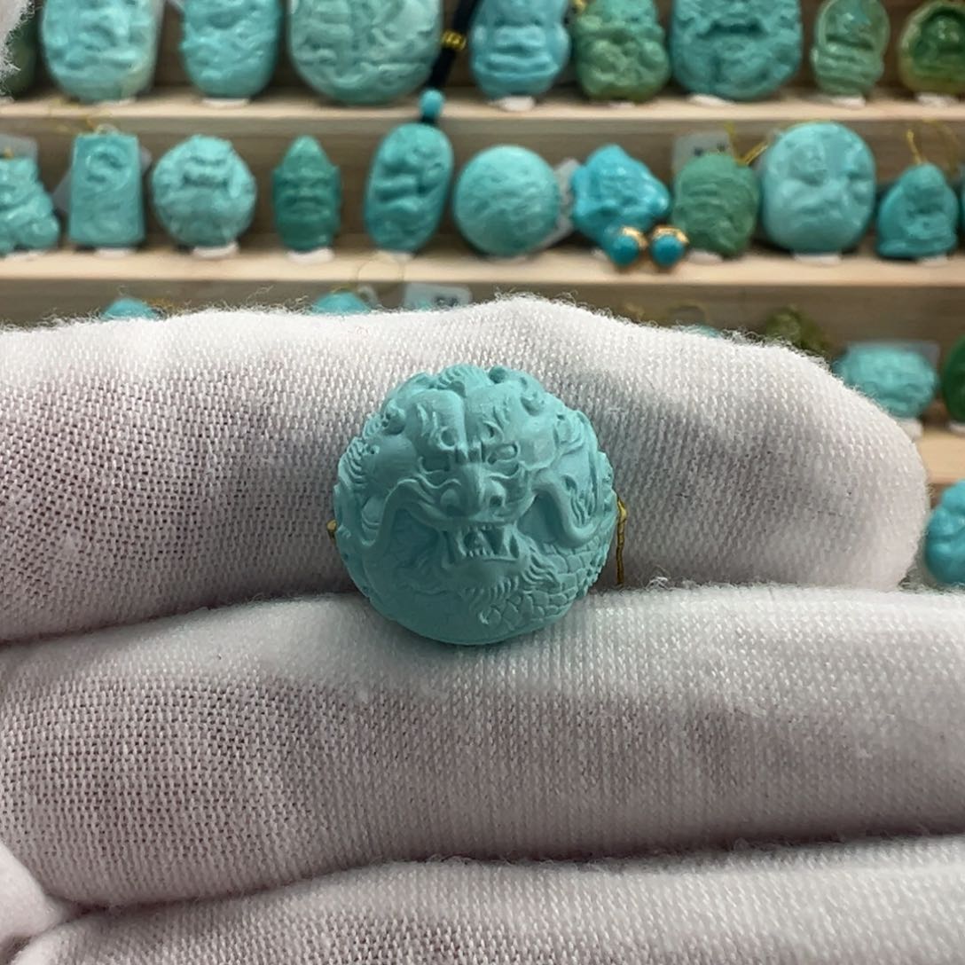 未镶嵌绿松石龙珠15.3mm