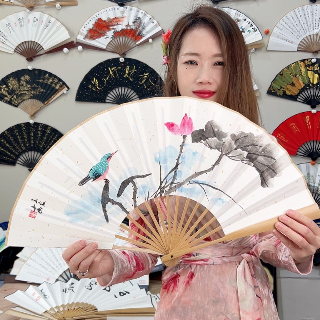 书法十寸玉竹-文玩扇-手写-粘好发出