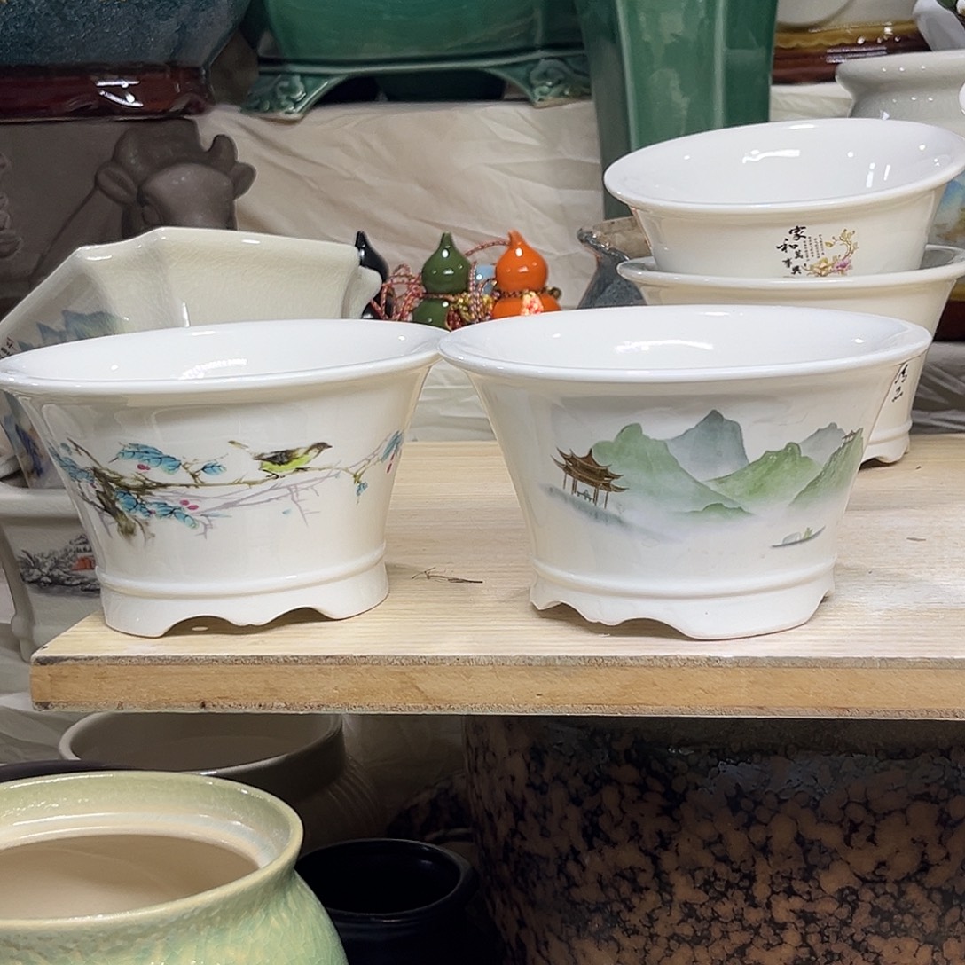 陶瓷绿植多肉微瑕花盆口径13*7.5