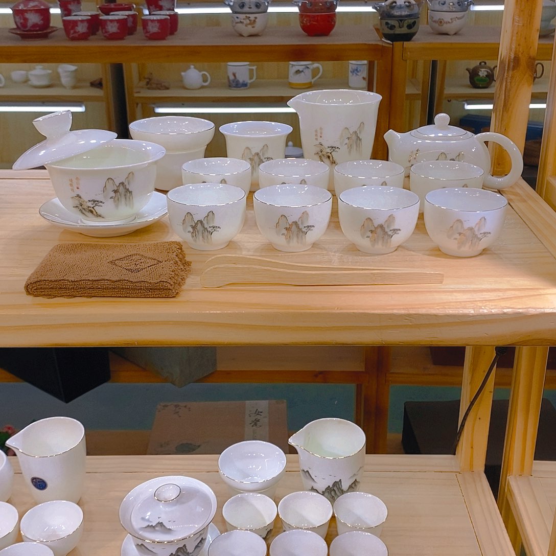 【不止】羊脂玉瓷茶具套装