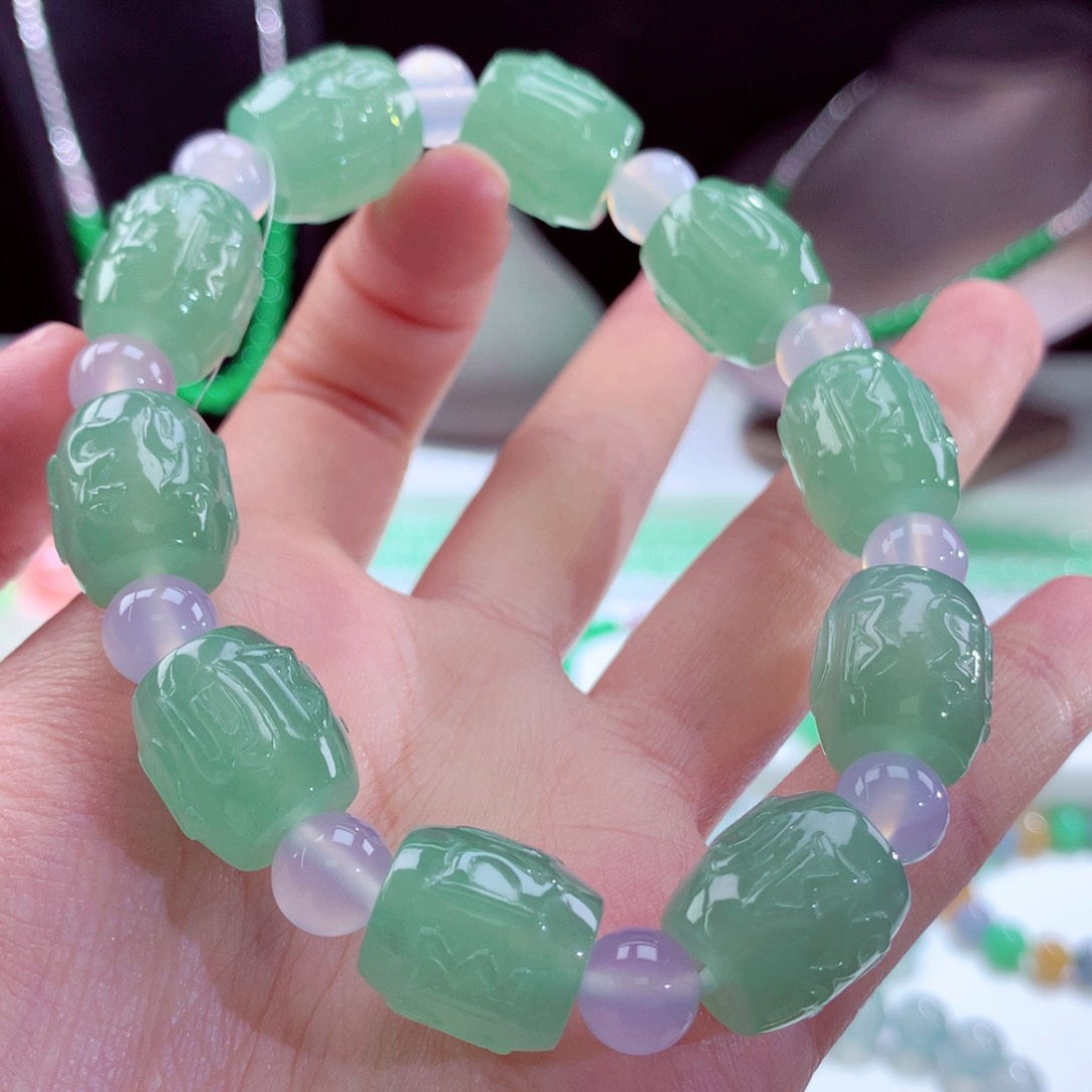 翡翠手链未镶嵌卡13-14mm