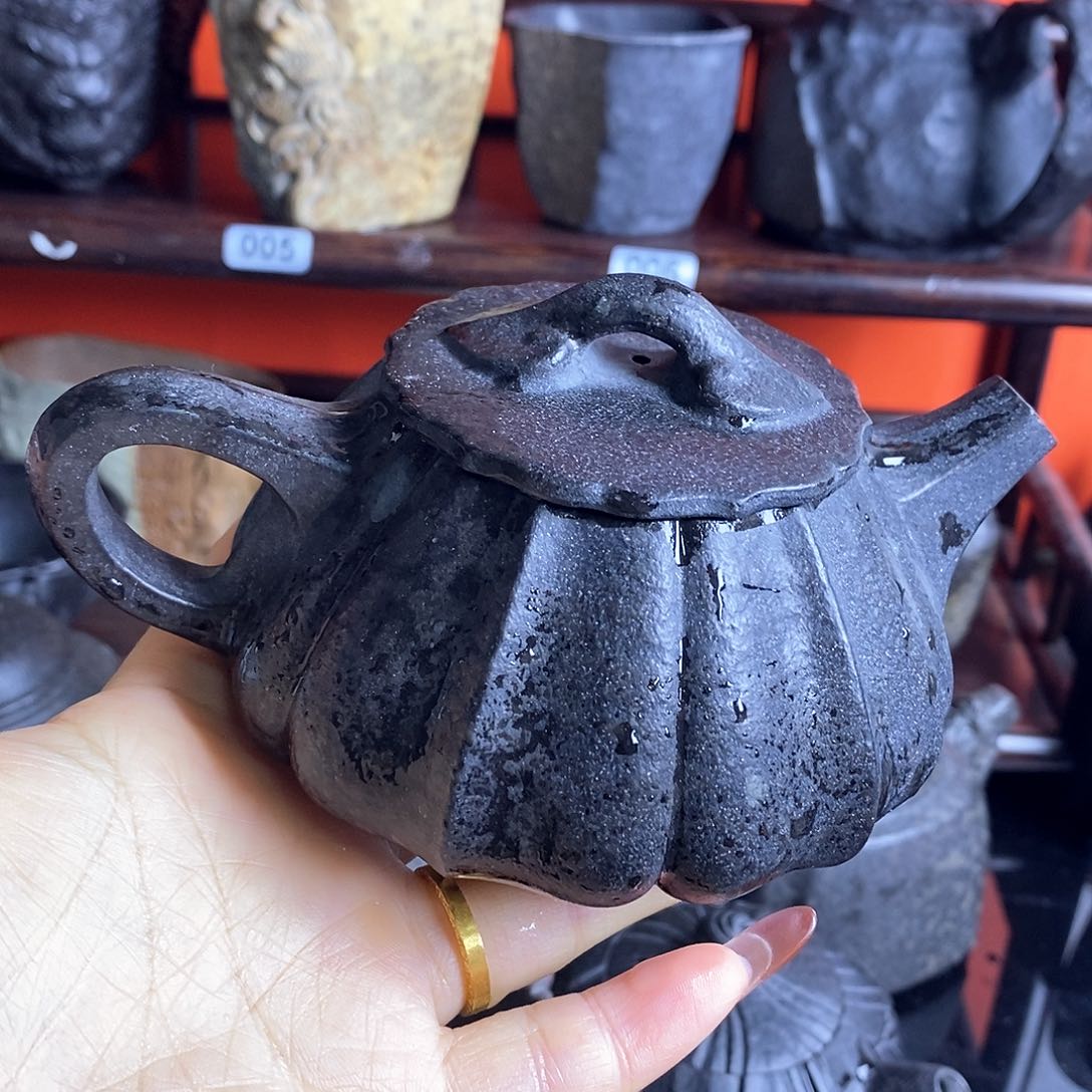 紫砂茶壶冰碛岩南瓜壶200c c