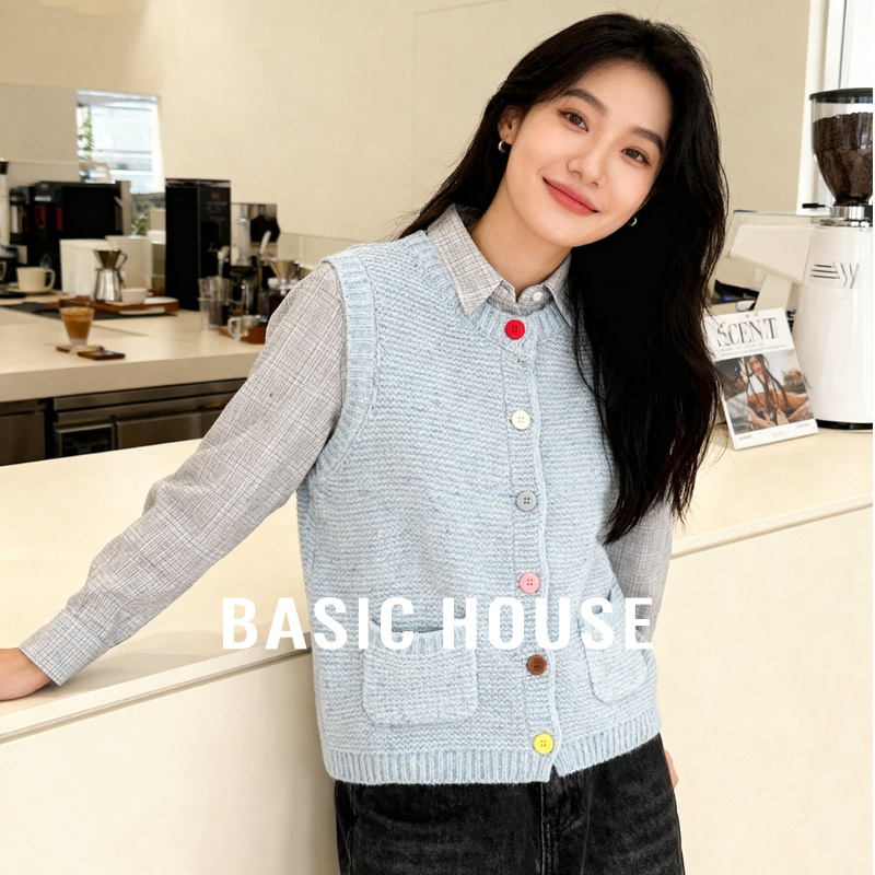 Basic House/百家好甜美马甲上衣独特漂亮小衫B0625B5LHG2