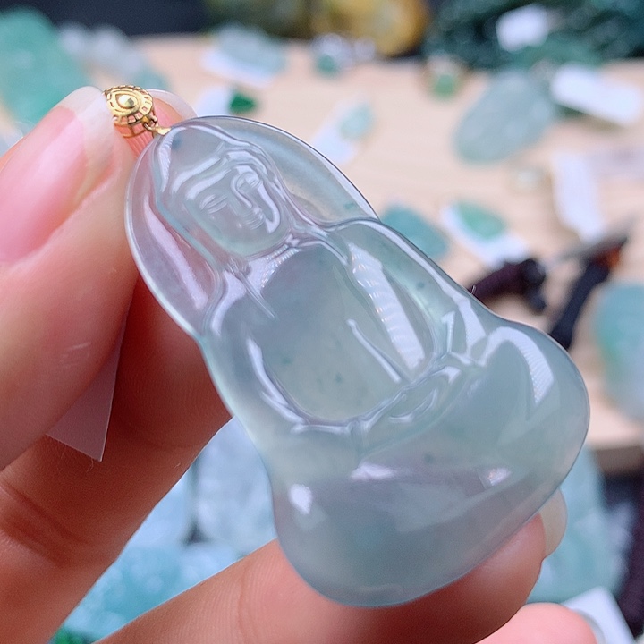 【闪购商品】翡翠颈饰18K金镶嵌翡翠吊坠