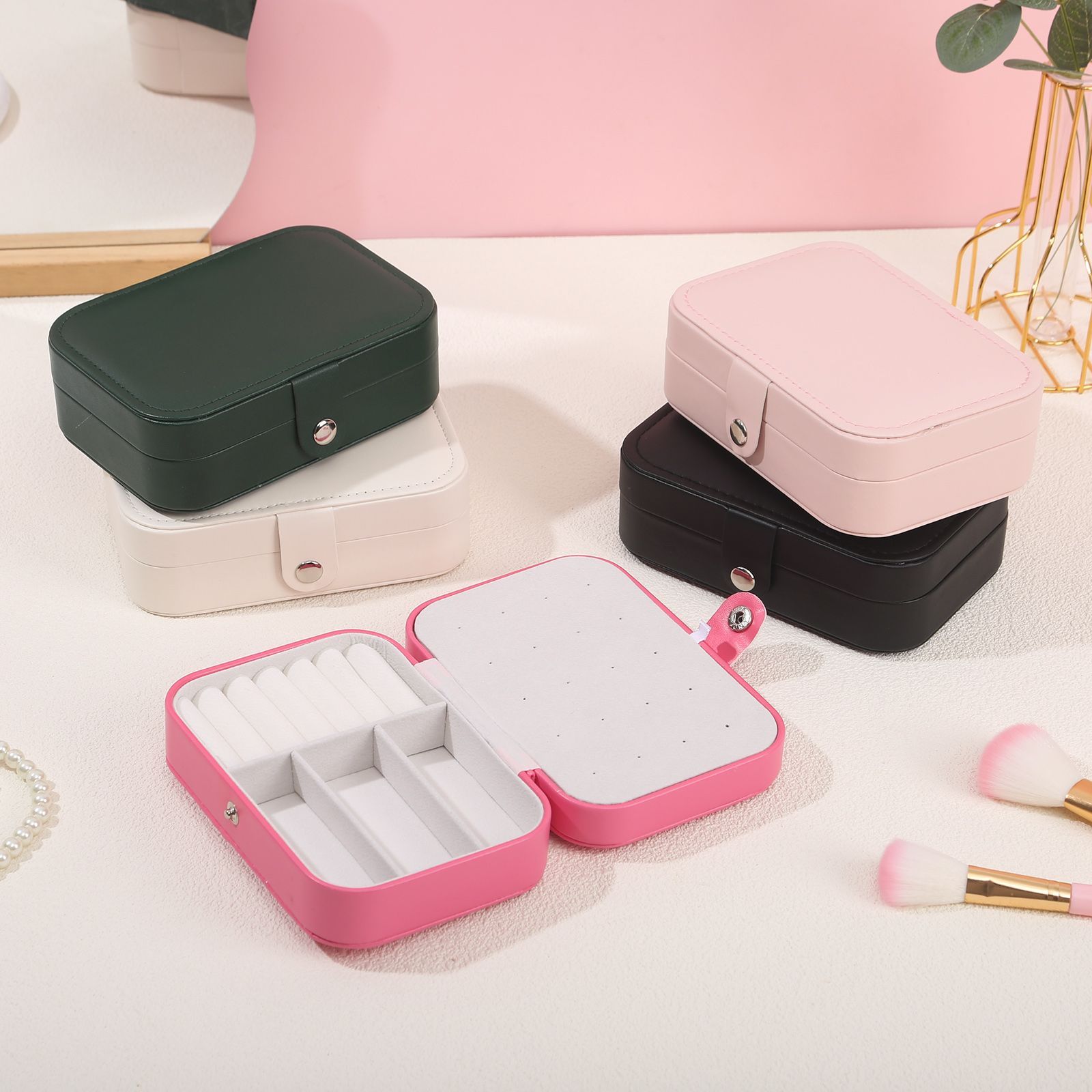 首饰盒/箱 皮革饰品收纳盒双层首饰盒