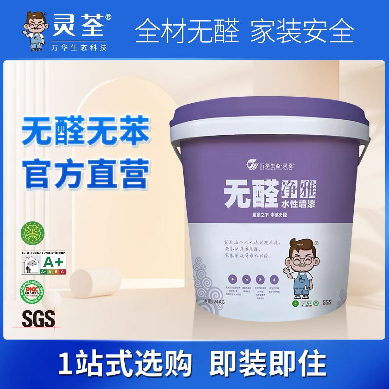 无醛无苯环保无味耐擦洗水性墙漆室内家用墙面修复涂料