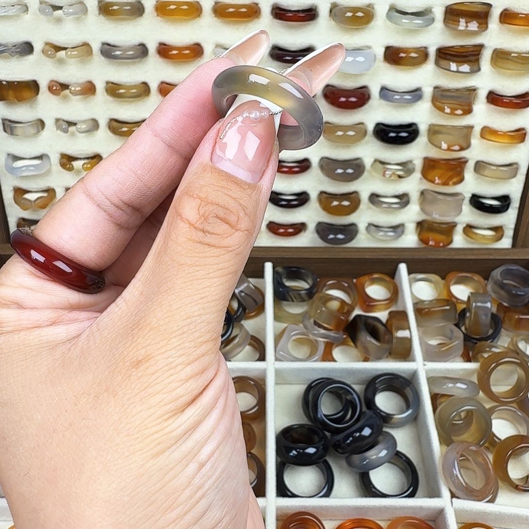 玛瑙/玉髓戒圈未镶嵌19+圈