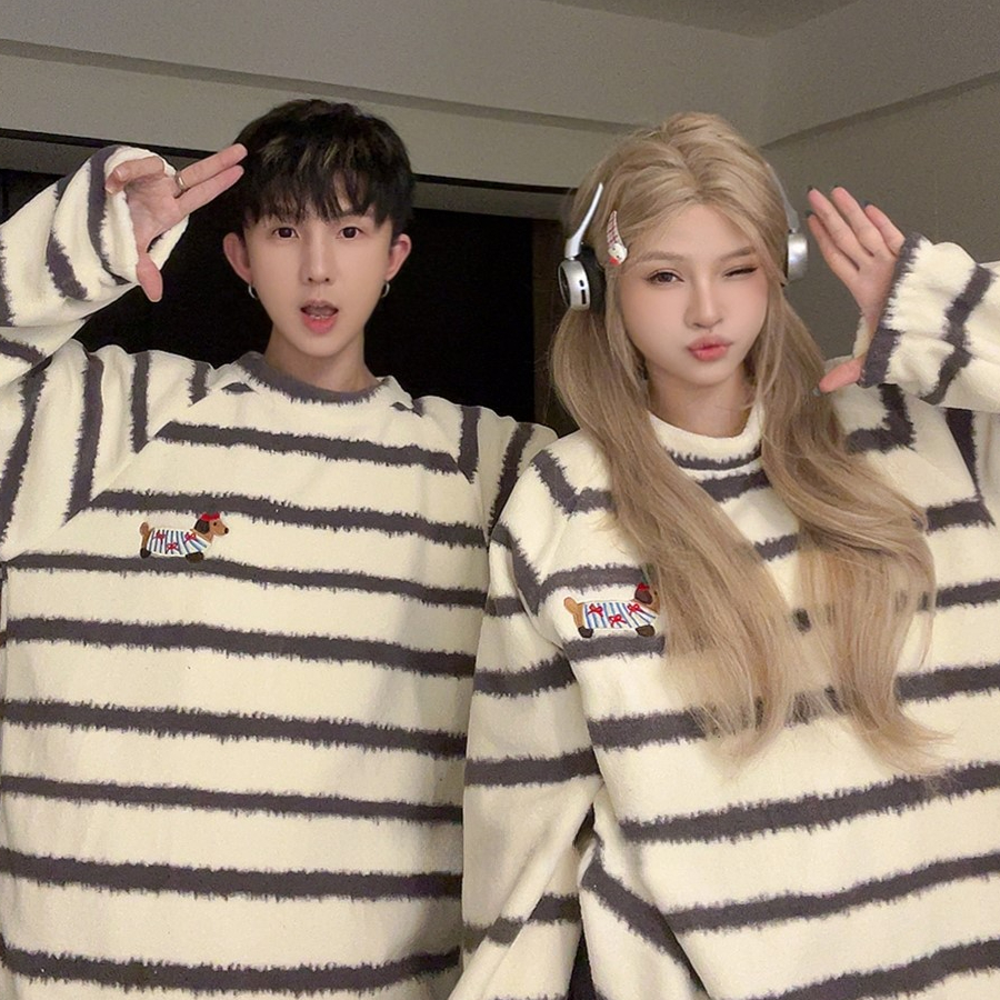 圆领腊肠狗珊瑚绒加绒加厚睡衣秋冬季情侣爆款2025新款家居服套装