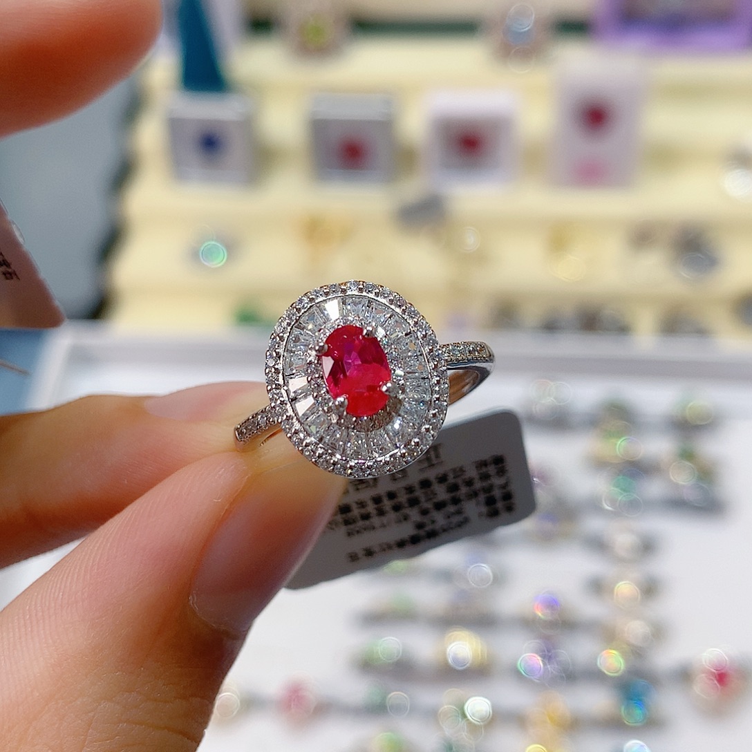 银S925镶嵌红宝石戒指