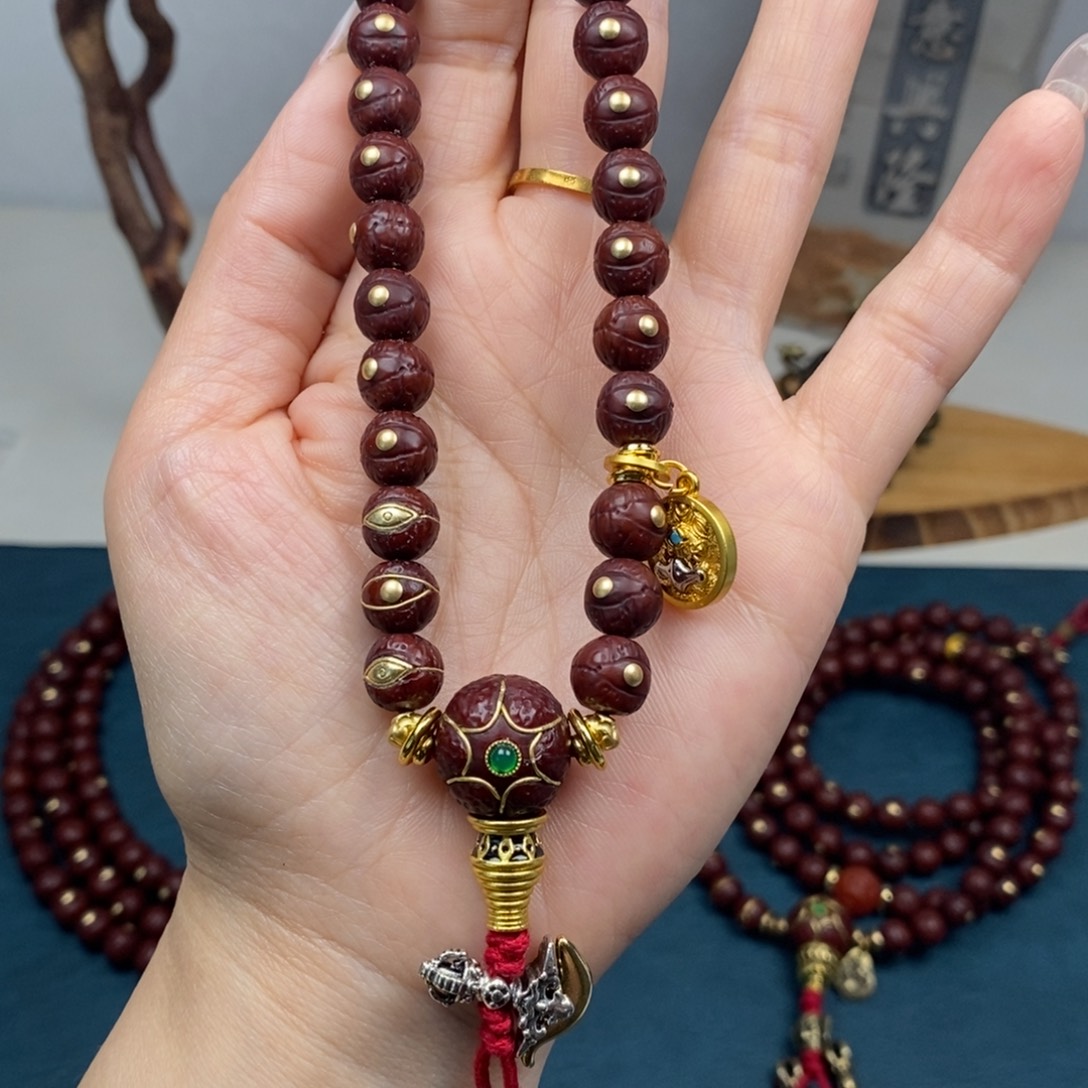 凤眼菩提手串手持金钉配9