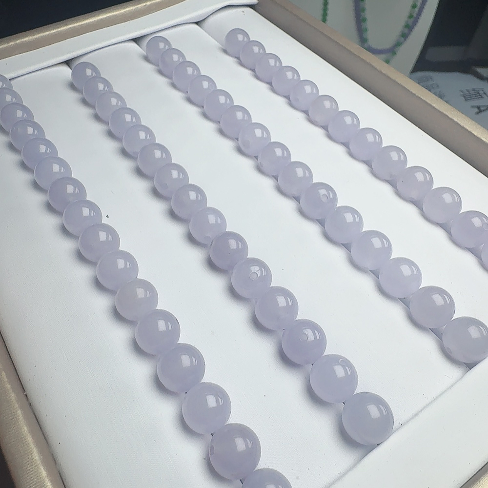 天然缅甸A货 冰烟紫圆珠 10mm散珠一颗专用链接