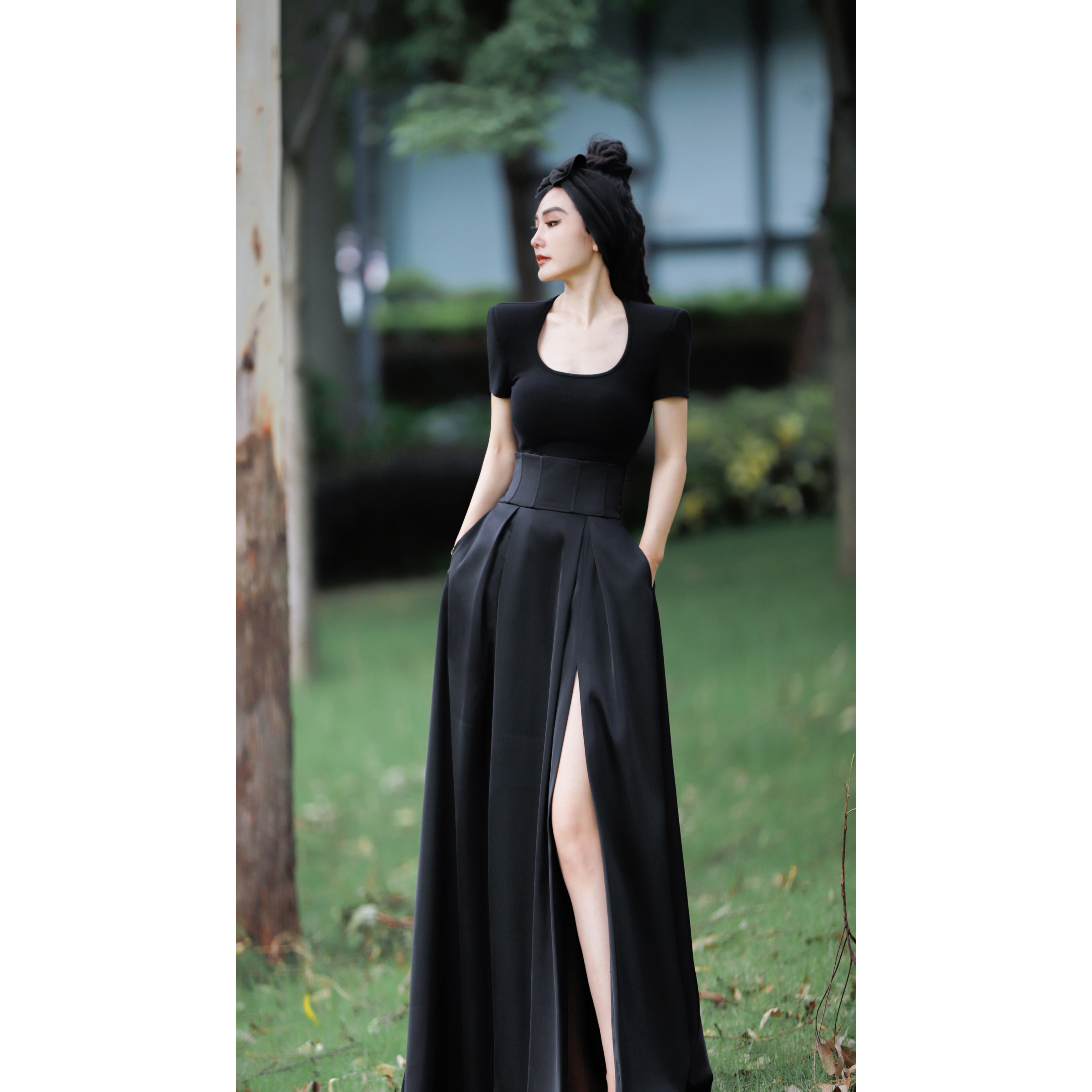 【星姐推荐】星原创高级定制【冰川芭蕾】设计师款轻奢名媛高腰半身裙