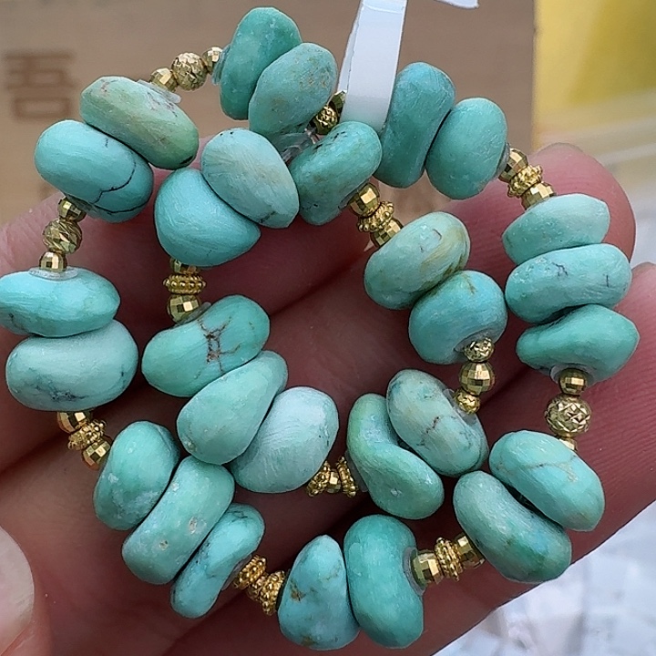 绿松石18K金镶嵌配饰