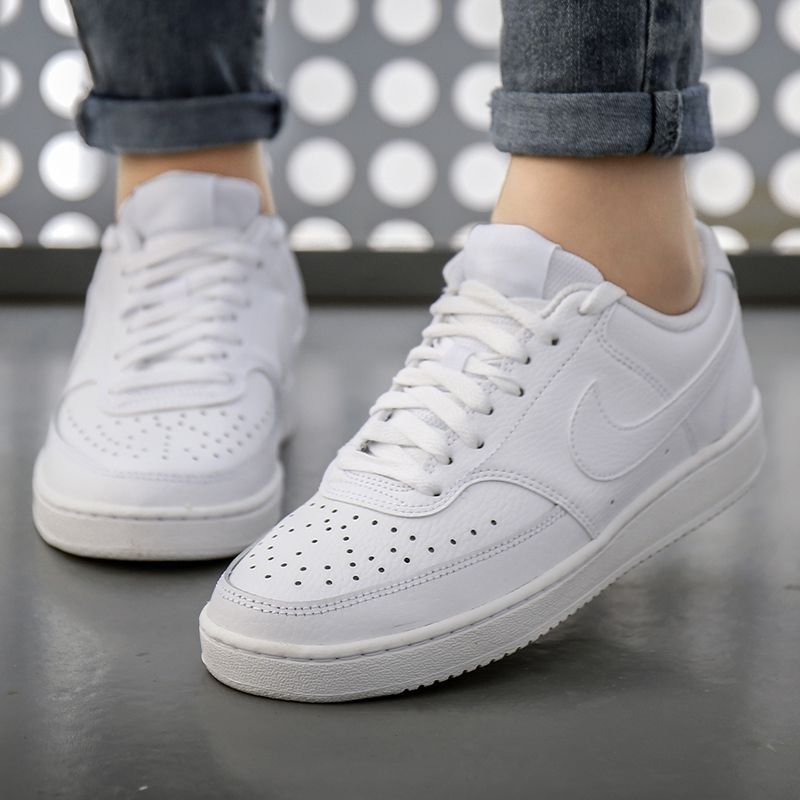 NIKE/耐克COURT VISION男子简版空军运动休闲纯白板鞋CD5434-100