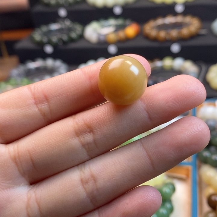 和田玉未镶嵌手串W 且末糖单珠卡16