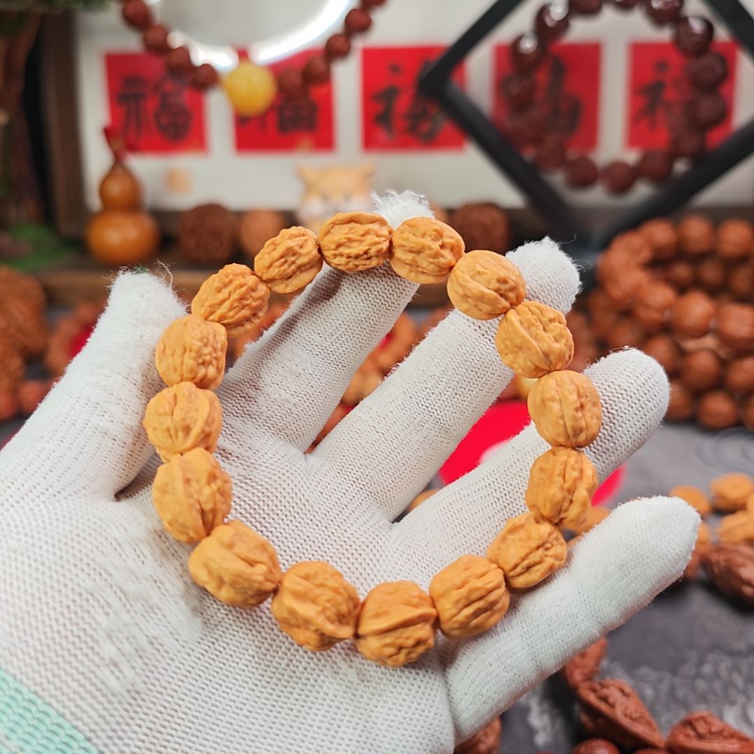 手串文玩核桃嵩山蛤蟆头手串金蝉秋子核桃手持