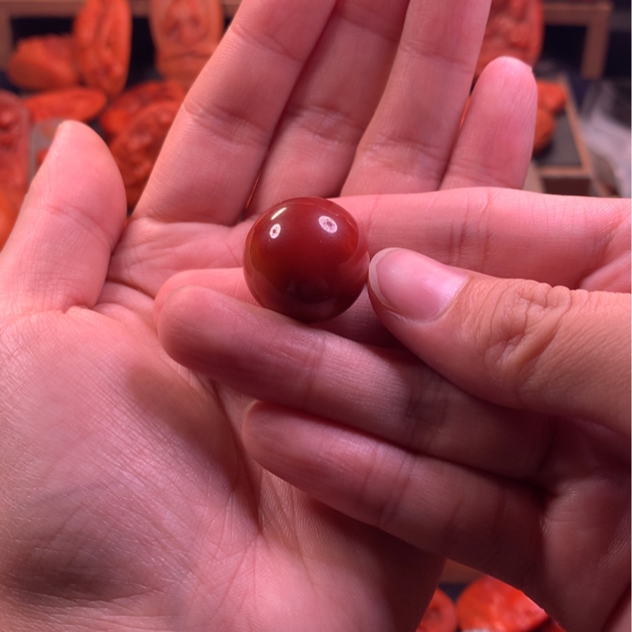 【闪购商品】未镶嵌高品圆珠单珠南红玛瑙用****0