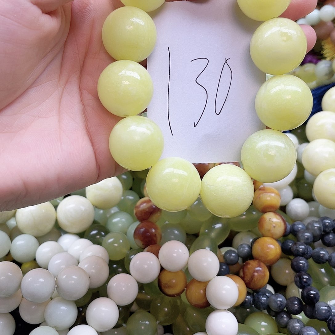 合金蛇纹石玉手链