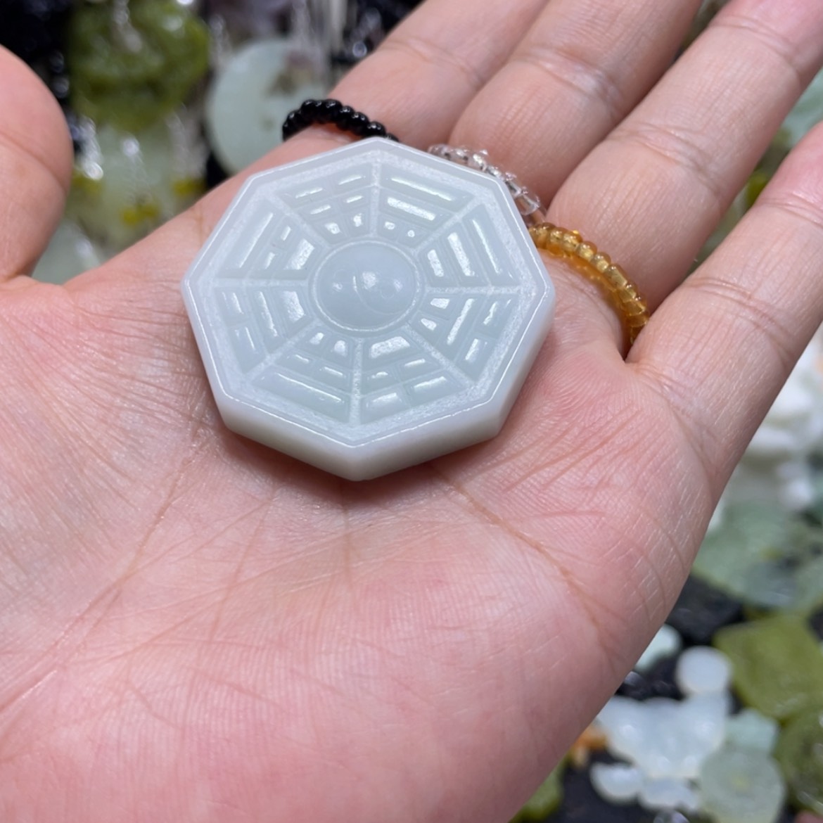 【闪购商品】岫玉颈饰未镶嵌66吊坠