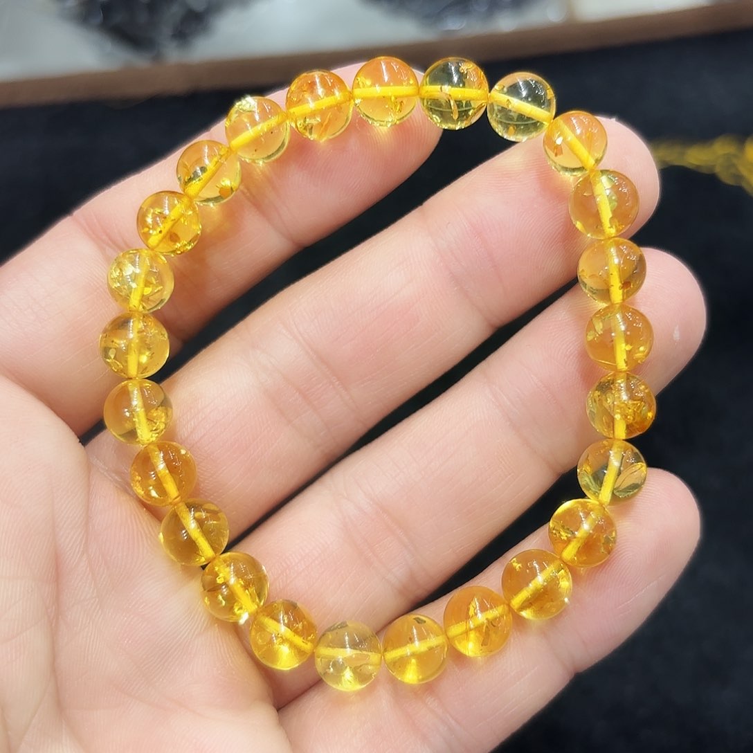 水晶手链未镶嵌花珀