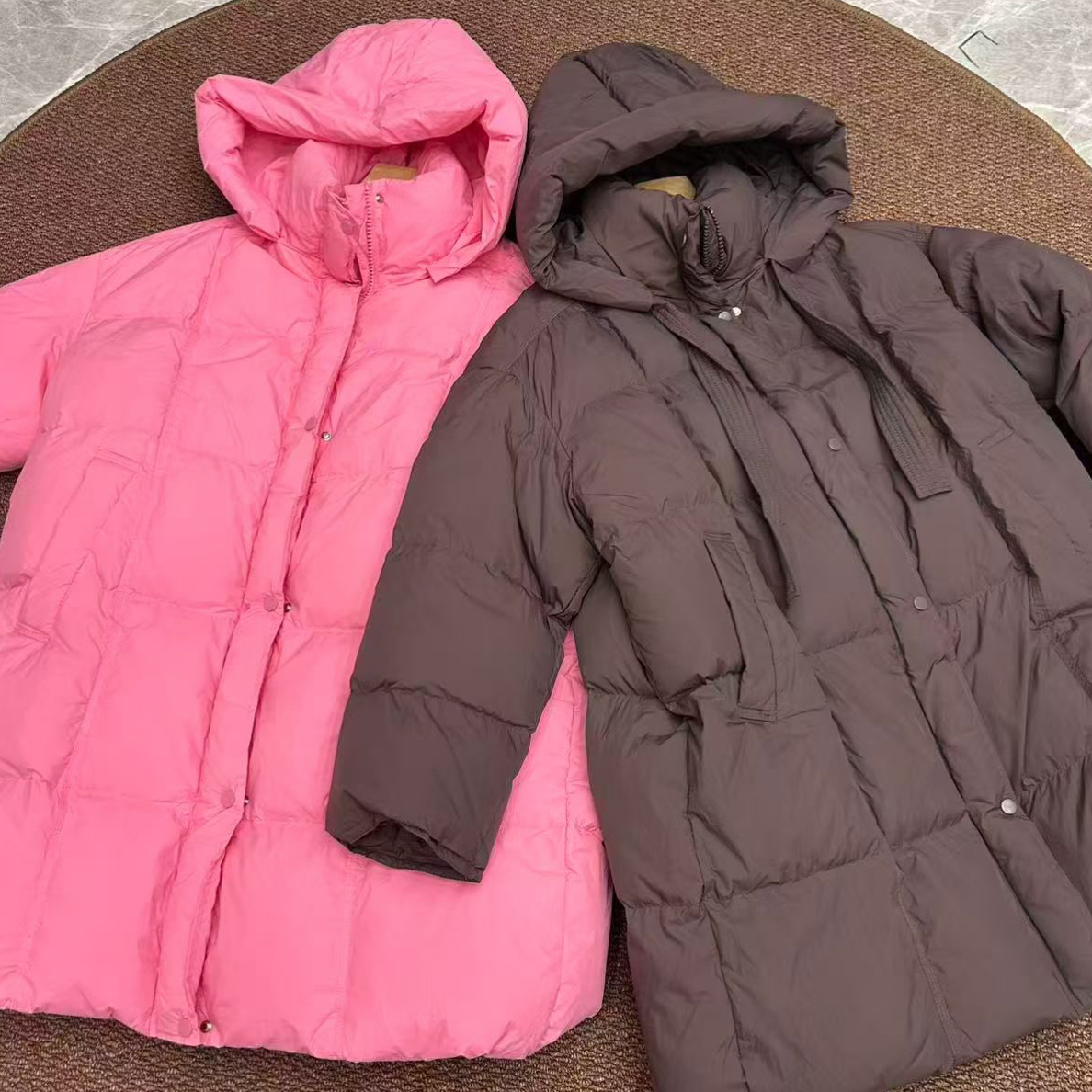 欧洲站2025冬大码显瘦新款时尚连帽飘带长款加厚大被子羽绒服女