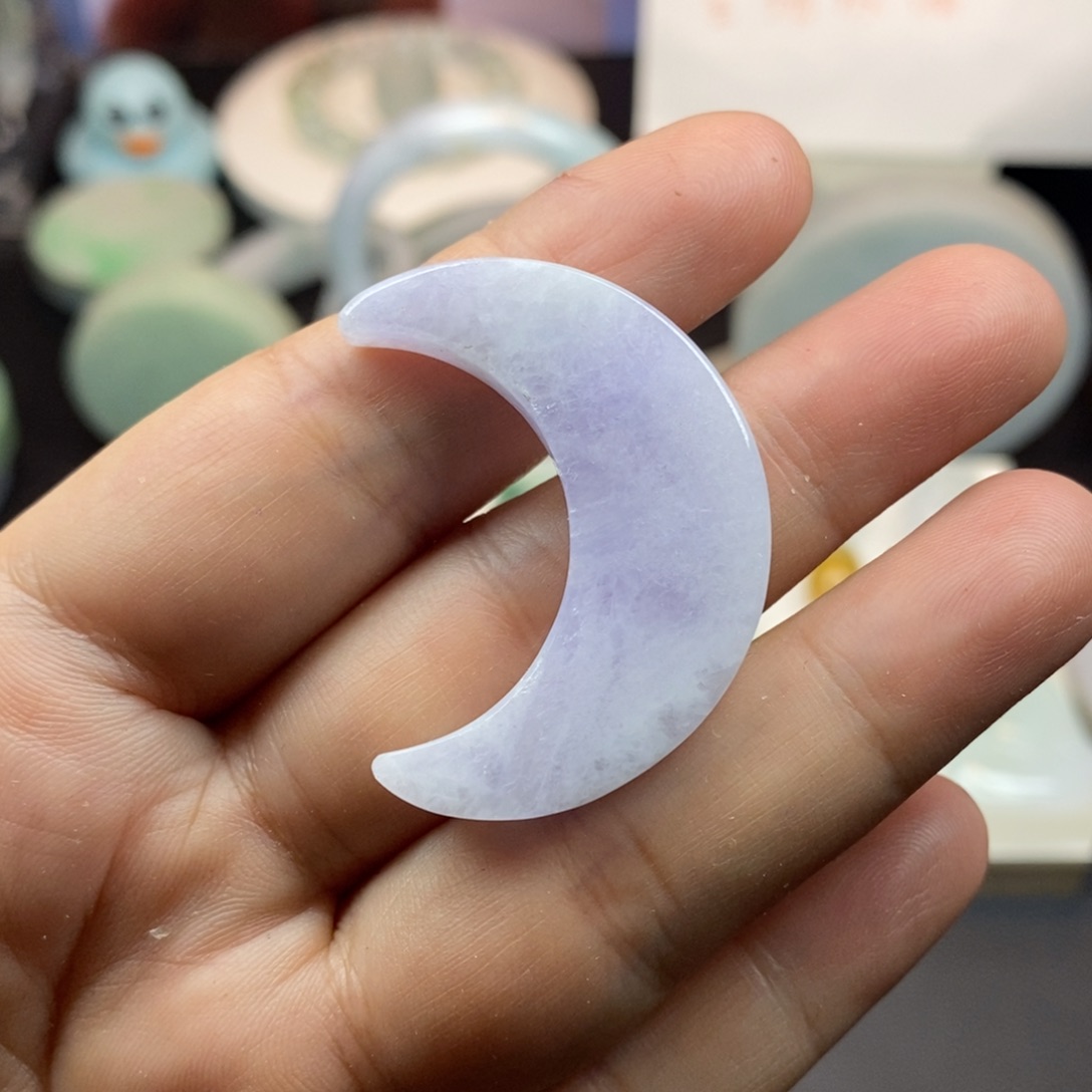 翡翠散珠月亮挂件11111
