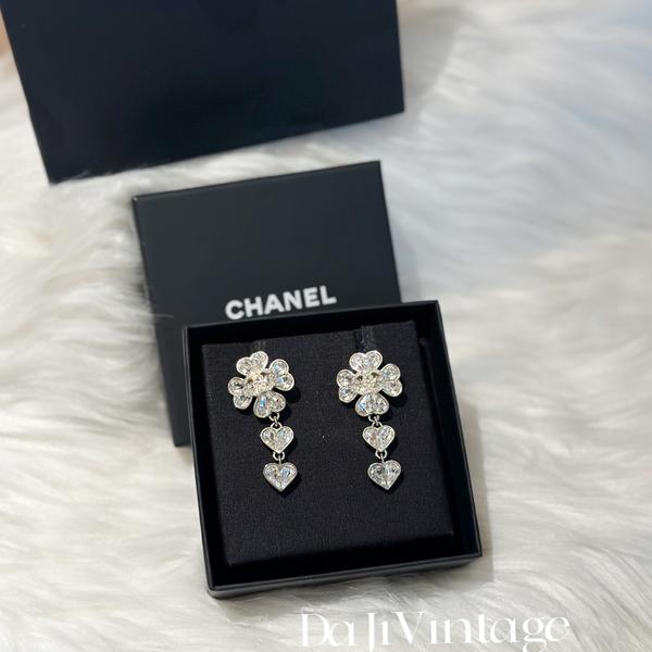 大吉中古/Chanel香奈儿23s四叶草水晶耳钉