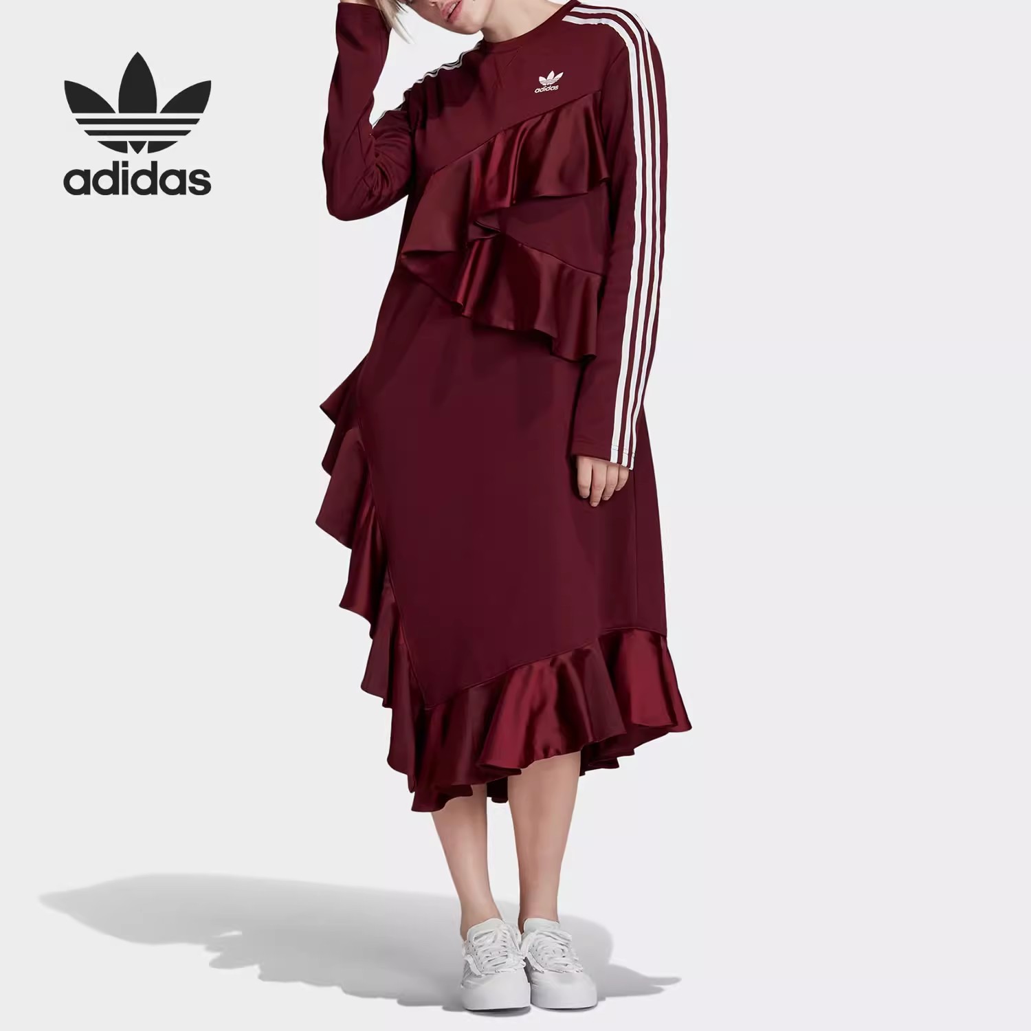 Adidas/阿迪达斯三叶草DRESS 女子荷叶边运动连衣裙 FT9900