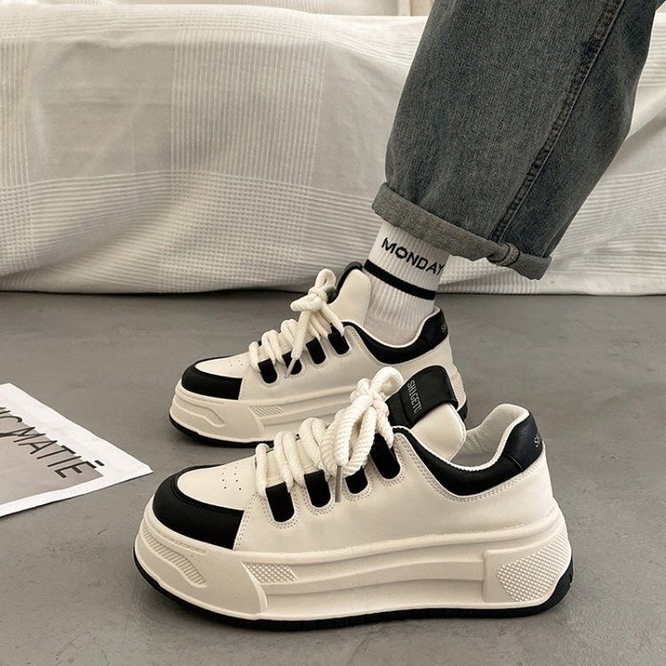 小白鞋2025秋季新款厚底增高轻便时尚百搭学生运动休闲板鞋子W-6