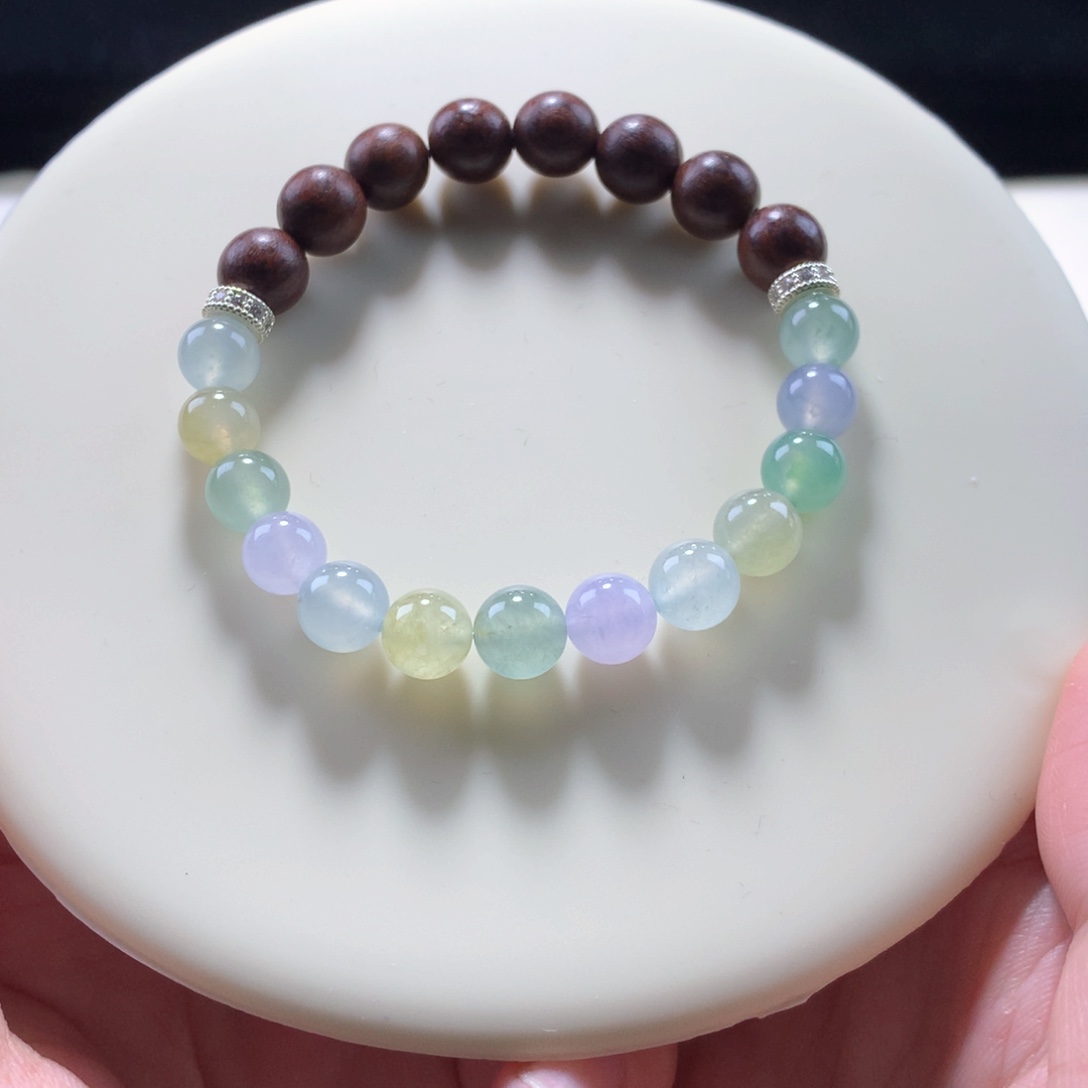 翡翠手链未镶嵌梦幻马卡龙