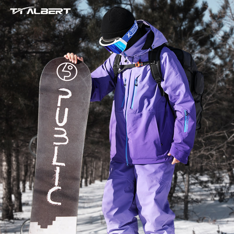 【TTAlbert】25新款紫色渐变色系 3L软壳压胶滑雪服 单双板男女同款