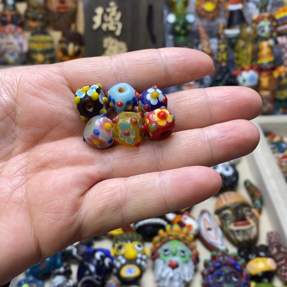 琉璃颈饰方糖一组003