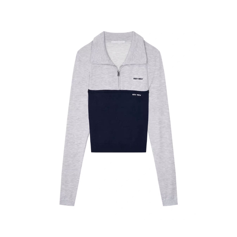 REVAN2025冬两件套拉链半高领针织毛衣女1199dopdop买手店