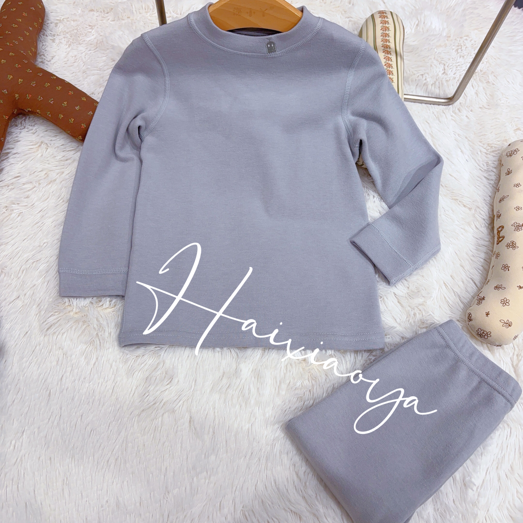 【海小丫正品】厚款保暖无骨家居服套装秋冬男女童秋衣秋裤296