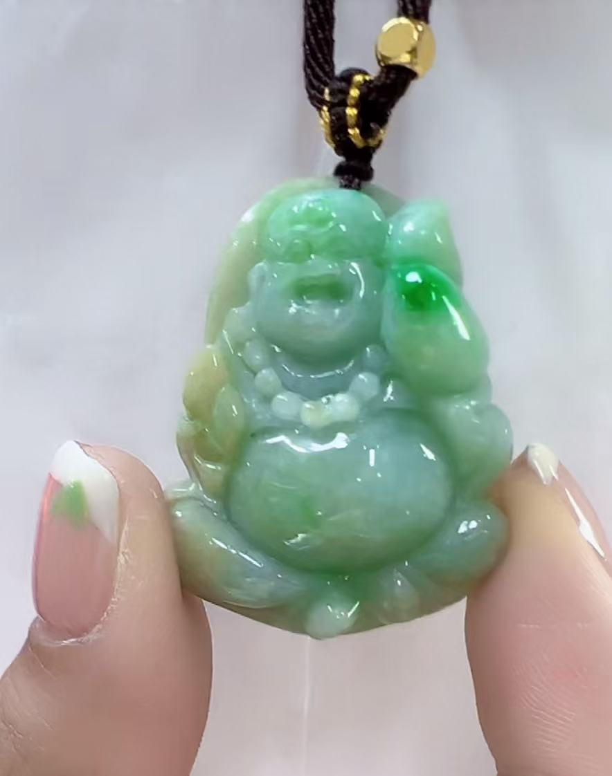 天然翡翠A货孤品吊坠123