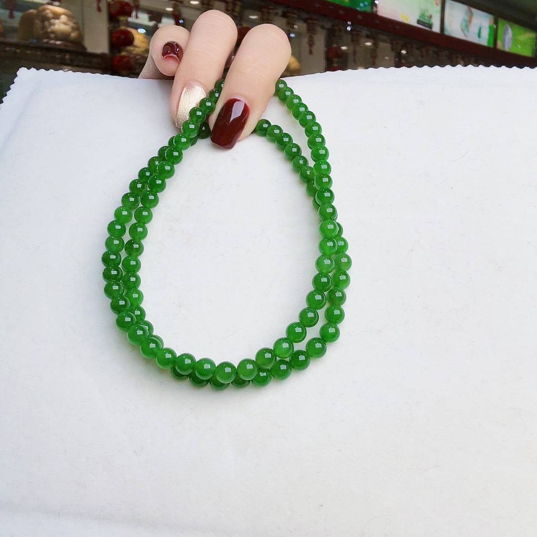 和田玉（碧玉）项链未镶嵌不***-