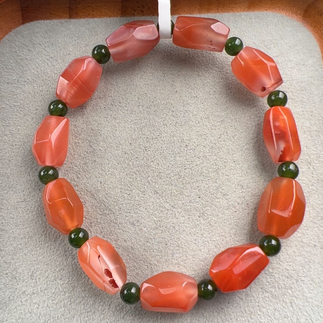 南红玛瑙未镶嵌（切面冰飘手串8mm