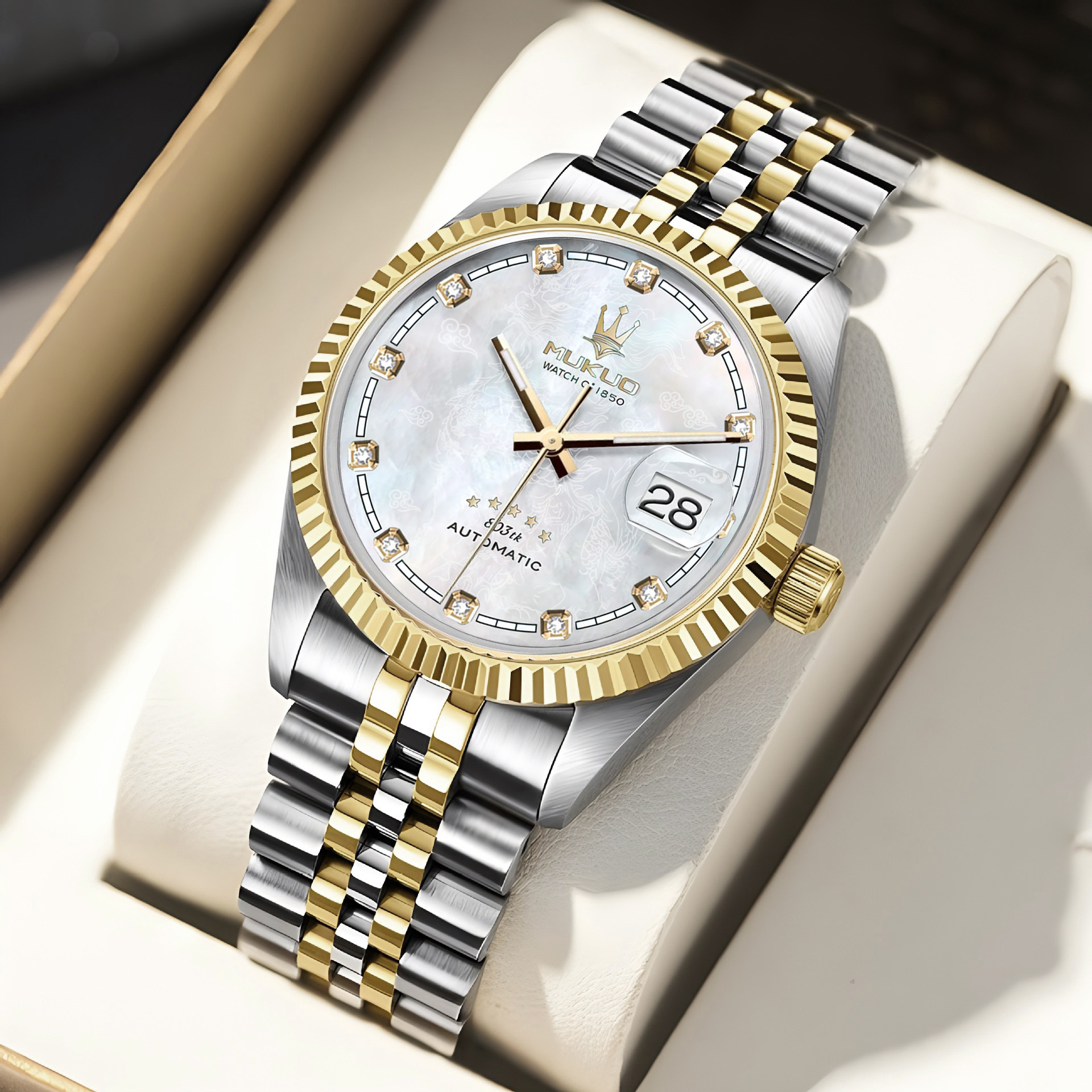 【专柜直发】限定款麒麟系列高奢高清夜光百潮流搭钢带款送黑皮带LC